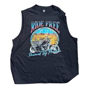 Ride Free Motorcycle Tank Top Plus Size 2X Mens Powered By Freedom NEW WITH TAGS